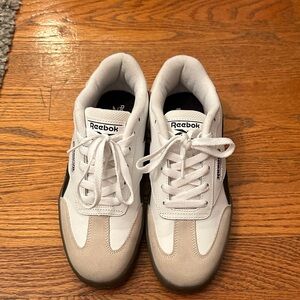 Reebok Classic White and Tan Sneakers